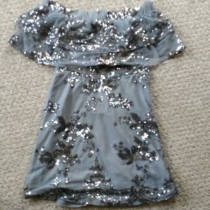 Off the shoulder sequin dress